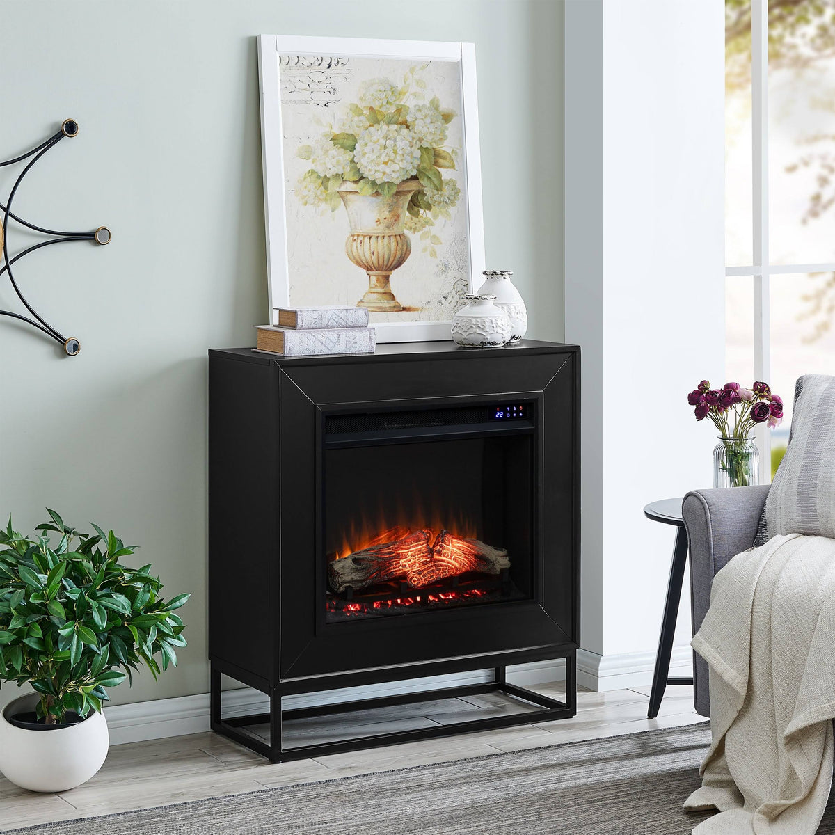 Contemporary Electric Fireplace - Black N413392