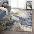Blue Abstract 8x10 Area Rug Y4579