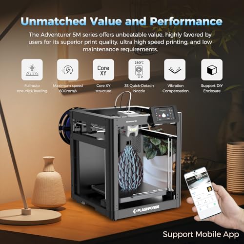 3D Printer with Auto Leveling, 600mm/s High Speed, 220x220x220mm T832982