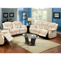 Ivory Bonded Leather 2-Piece Recliner Sofa Set J1941