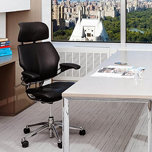 Polished Aluminum Frame Black Lotus Fabric Ergonomic Office Chair with Headrest I10916