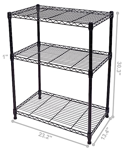 Black Steel Adjustable Storage Shelving Unit Q925056