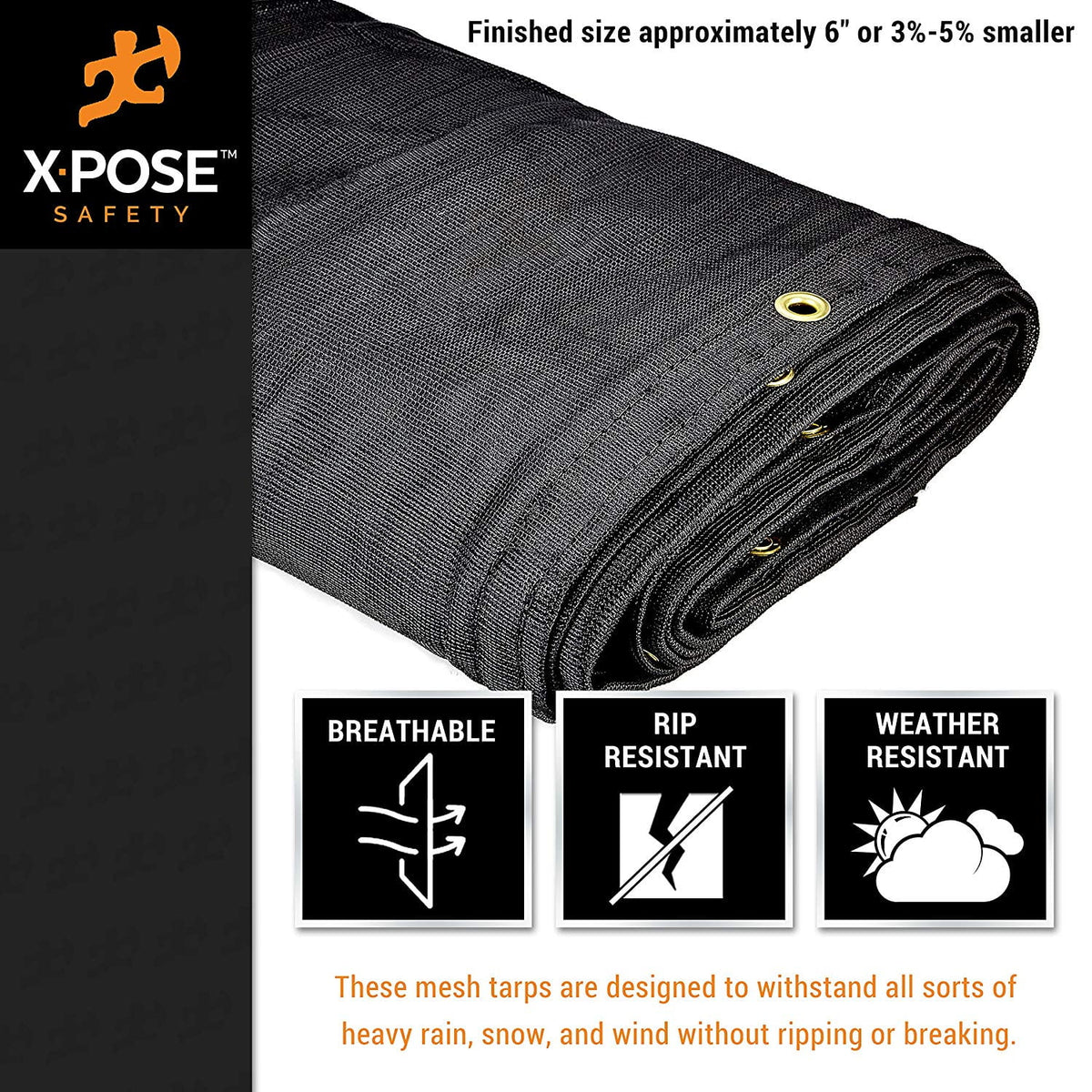 Heavy Duty Mesh Tarp 10’ x 14’ Black W7245