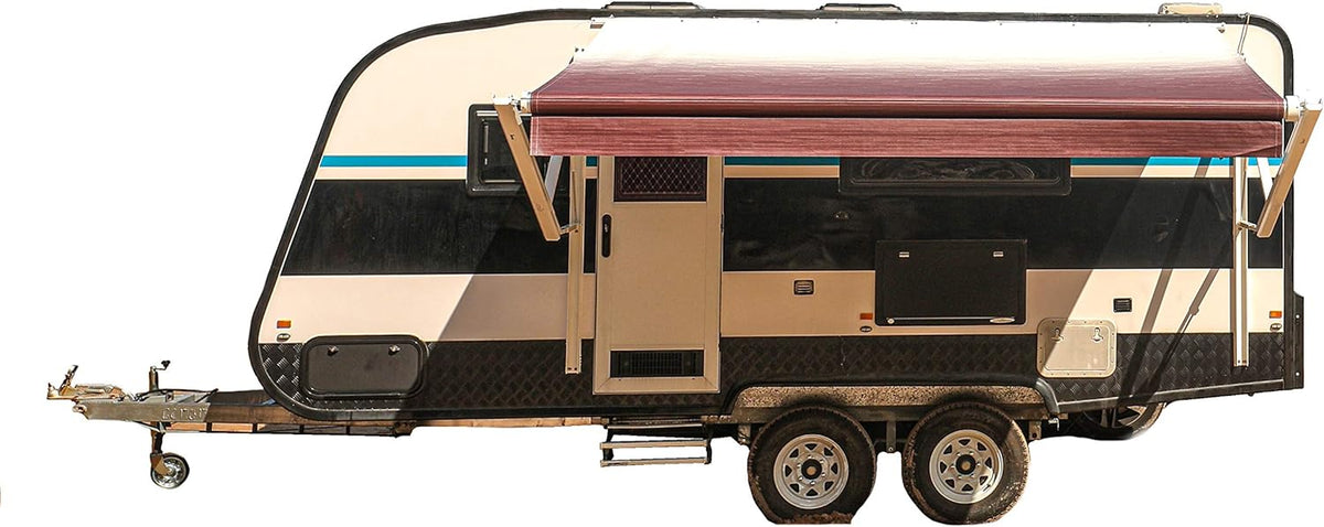 Motorized 21 x 8 Ft Gray Fade Retractable RV Awning N442