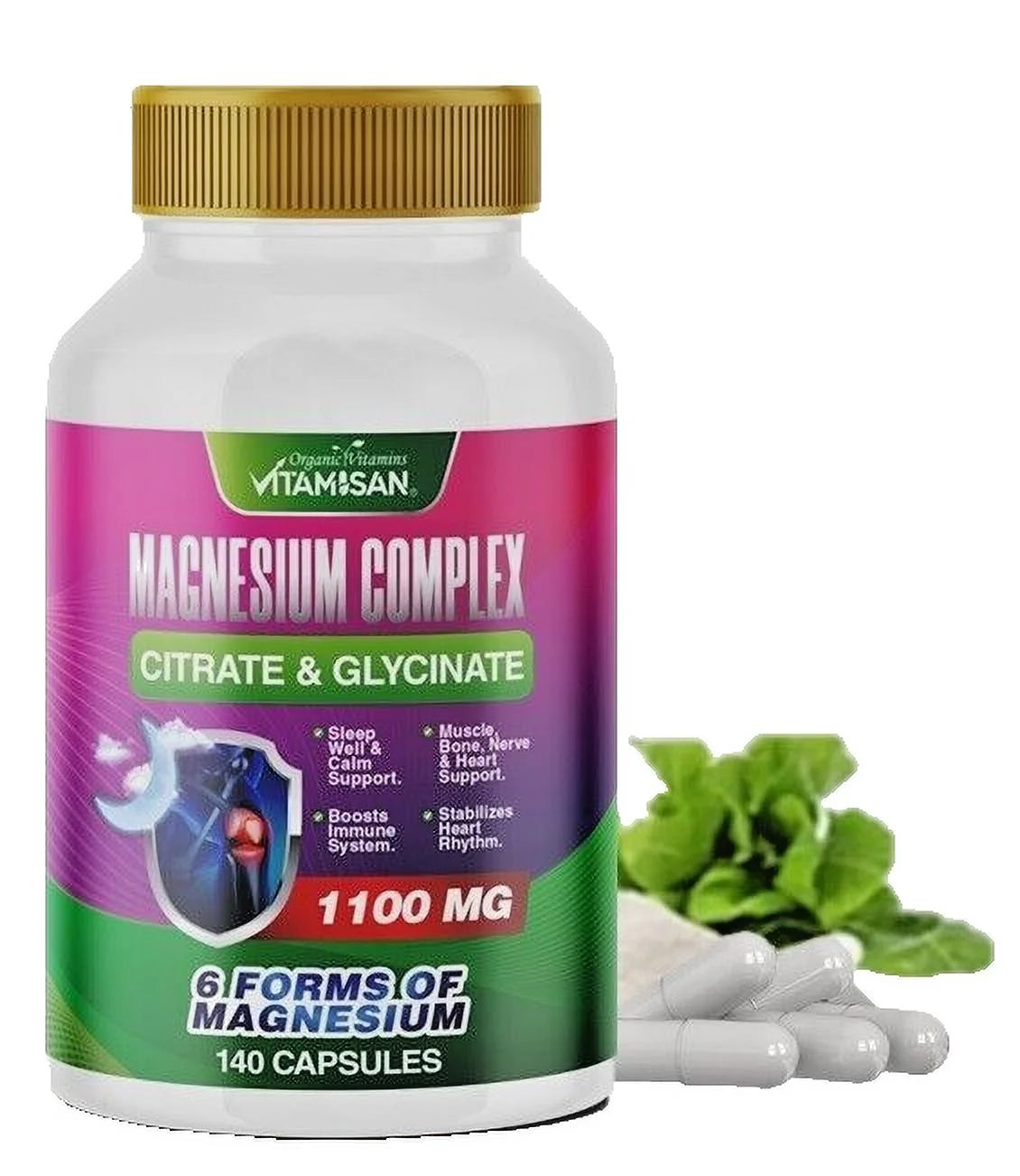 Magnesium Citrate Capsules 1100mg Per Serving 140 Capsules U752001