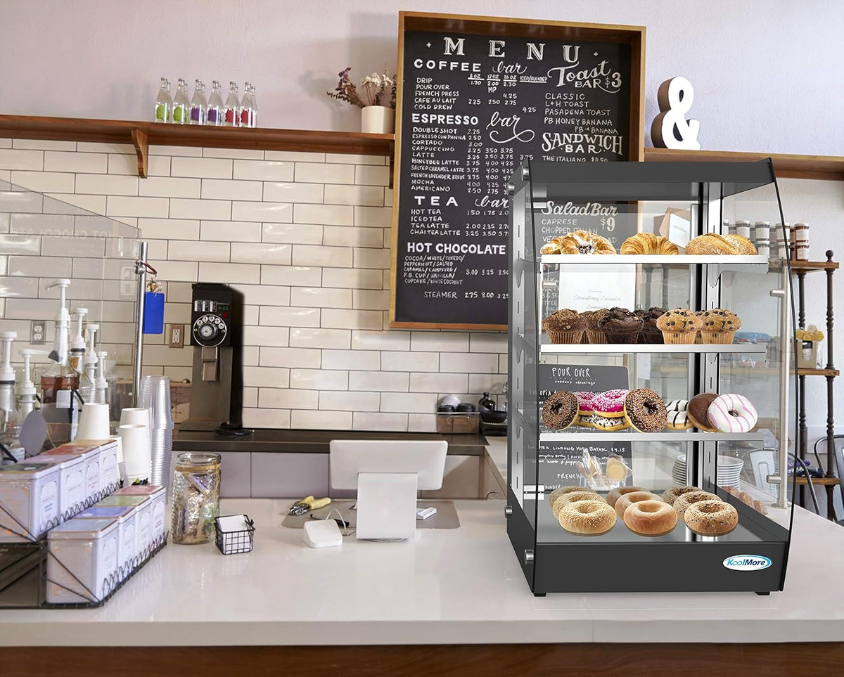 Commercial Glass Bakery Display Case 4 Tier with LED Lighting C201