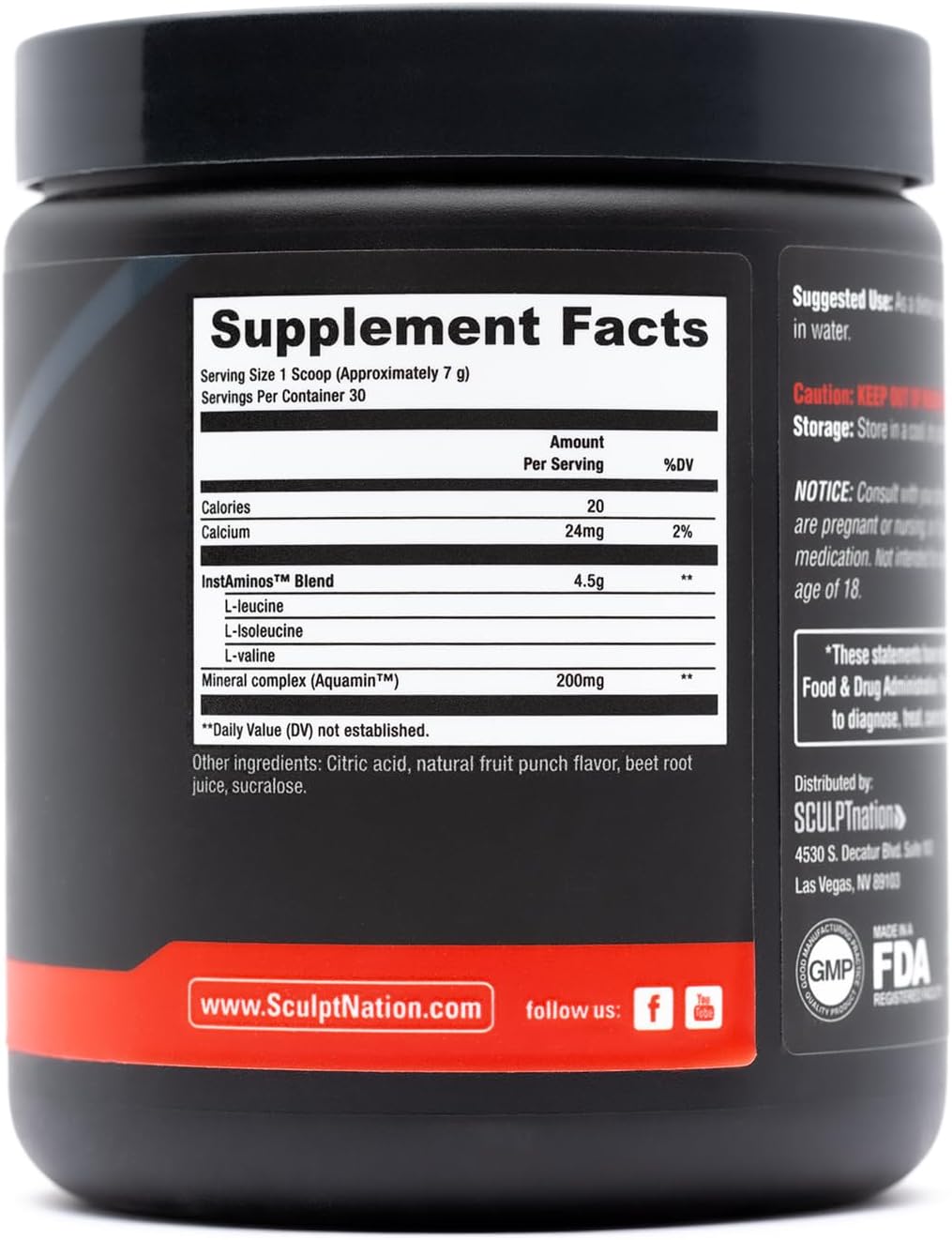 BCAA Powder Fruit Punch 30 Servings P609