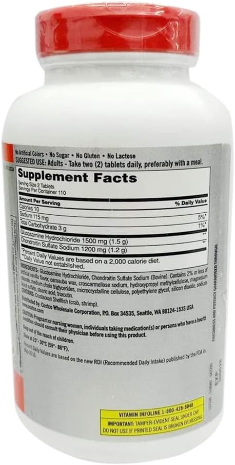Extra Strength Glucosamine 1500mg Chondroitin 1200mg Sulfate 220 Tablets Pack of 2 H112834