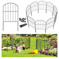 Black 10ft x 24in Rustproof Metal Garden Fence, 10 Pcs G106710
