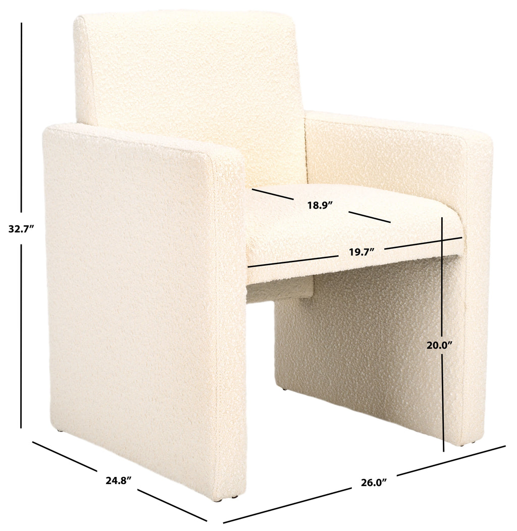 Ivory Boucle Dining Chair C790