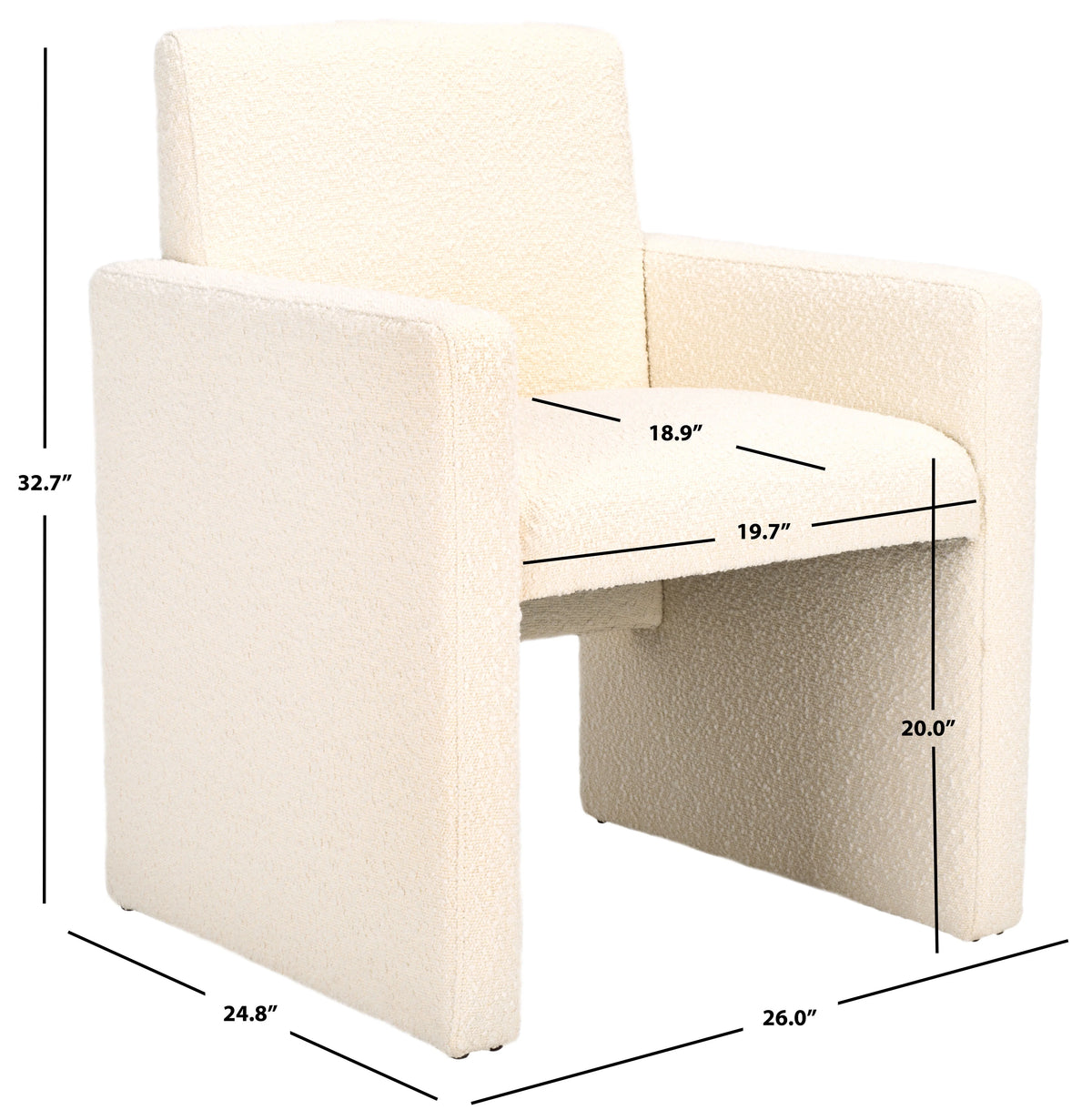 Ivory Boucle Dining Chair C790