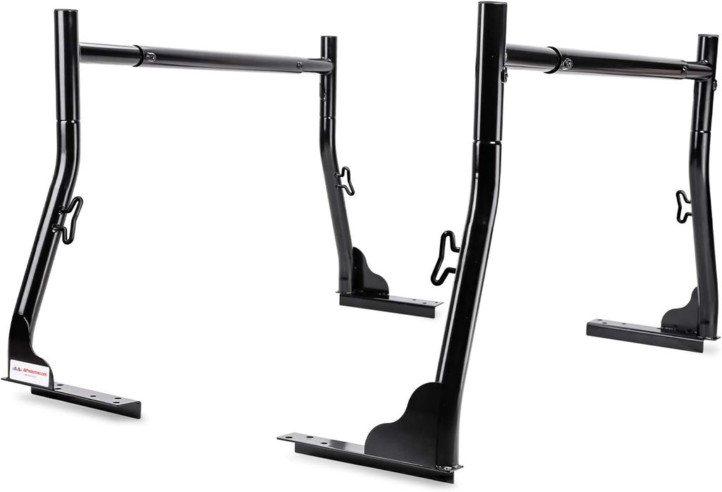 Extendable Steel Pick-Up Truck Ladder Rack Two-bar Set - Black C91926