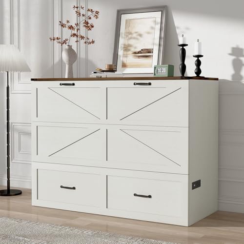Full Size Black Wood Murphy Chest Bed with Drawer N8651