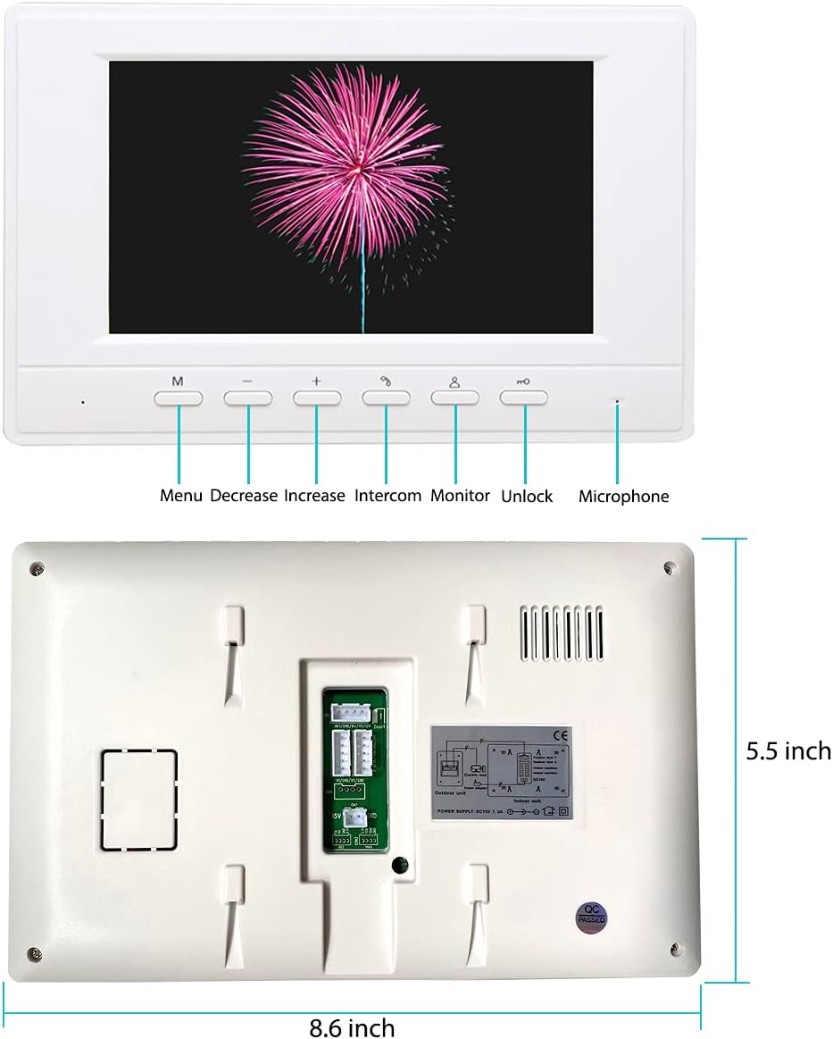7 Inches Wired Video Door Phone System with IR Night Vision Camera I62149
