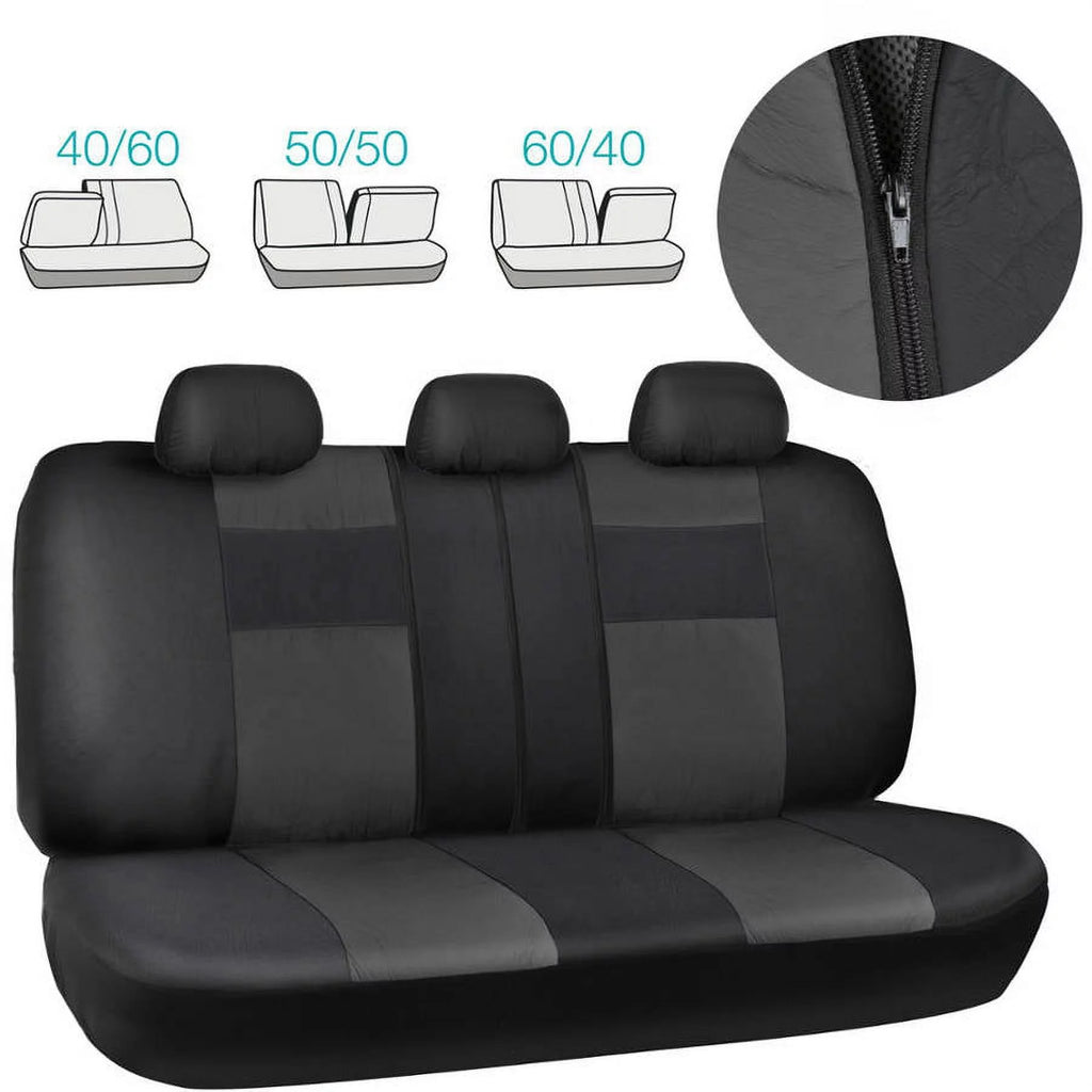 2-Tone PU Leather Car Seat Covers with Steering Wheel Cover L842
