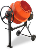 Electric Concrete Mixer 4/5 HP 5 Cu Ft Portable with Wheel and Stand Q834