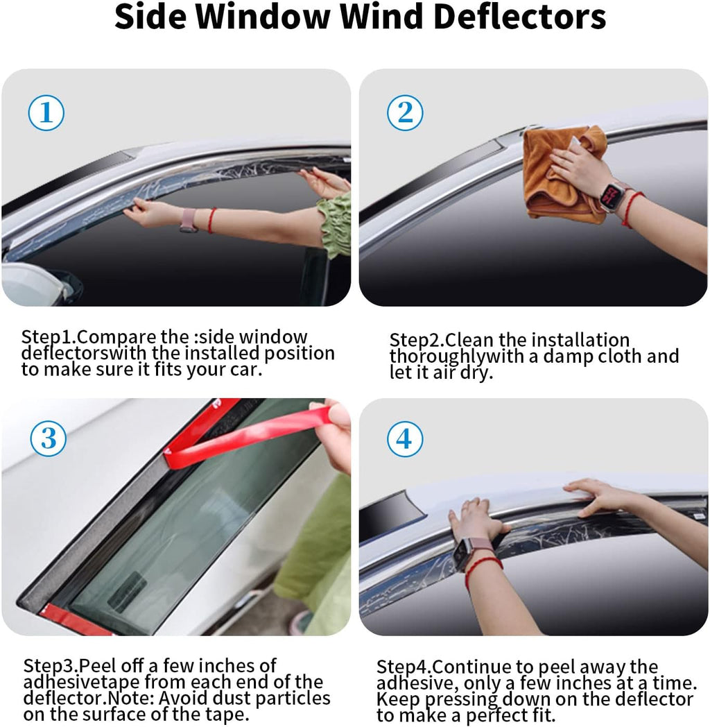 Dark Smoke 4-Piece Side Window Deflectors W789