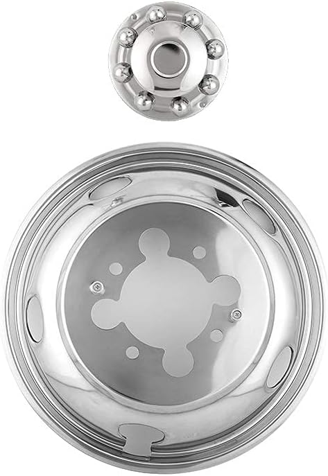 4pcs 17 Stainless Steel Polished Wheel Simulators Hub Caps Rim Covers with Removable Centre Cap I363