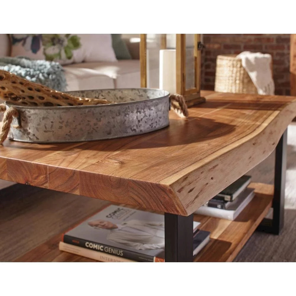 Natural Live Edge Wood Coffee Table E429