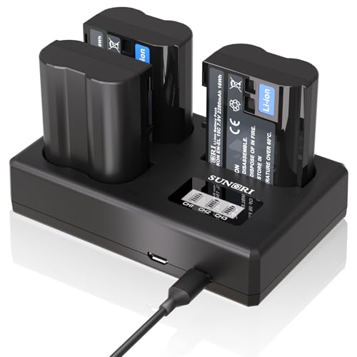 3 Pack EN-EL15C Batteries and Three-Slot Charger Set 2280mAh M726266