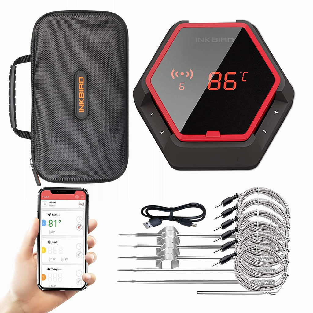 WiFi Meat Thermometer with 4 Probes & Hard Carrying Case E29365