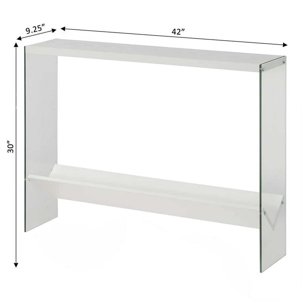 White Wood Console Table with Shelf G590