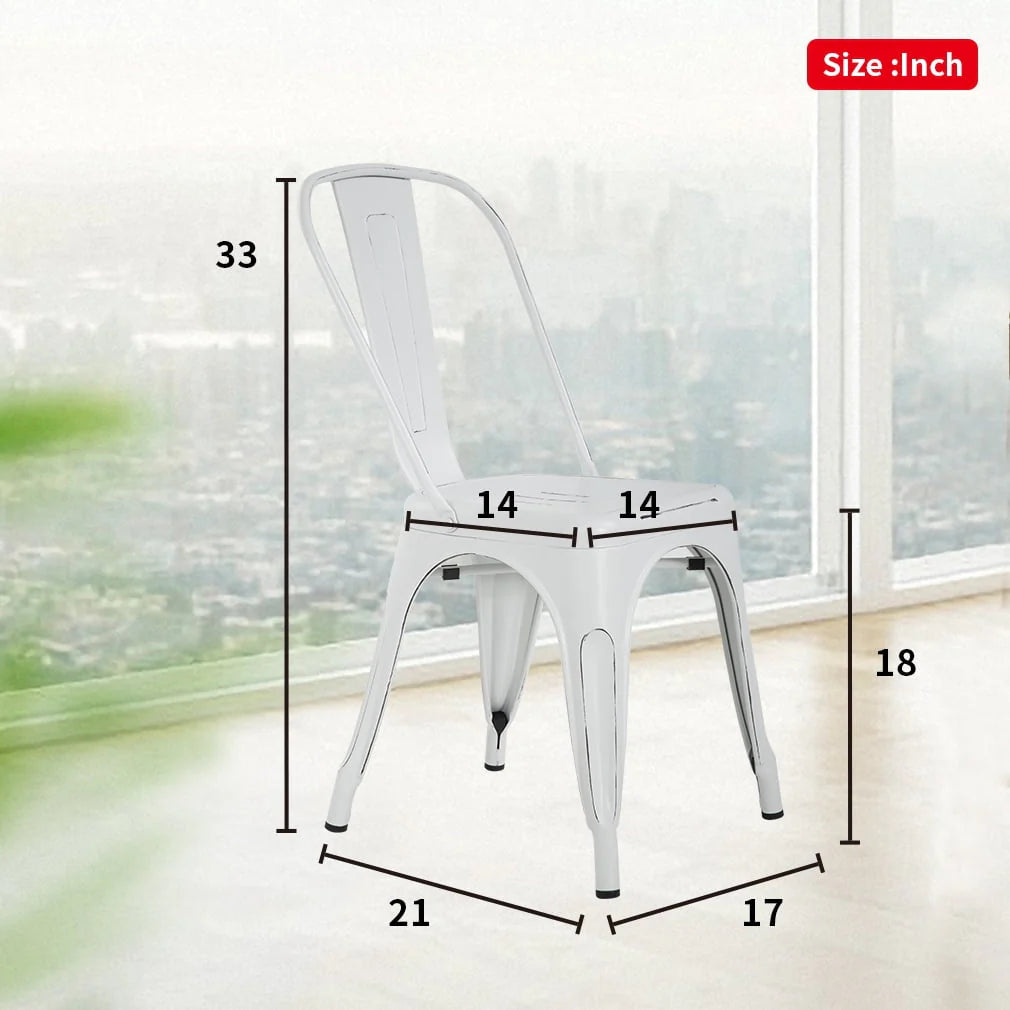 Set of 4 Stackable Metal Kitchen Chair I533