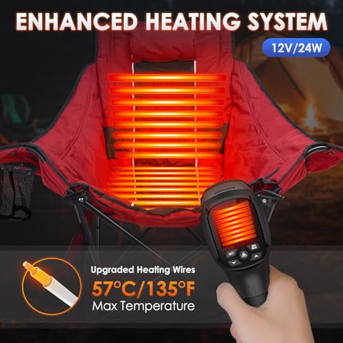 XL Oversized Heated Rocking Camping Chair with 3 Heat Levels J33600
