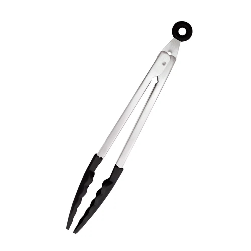 12" Stainless Steel Silicone Tongs A11196