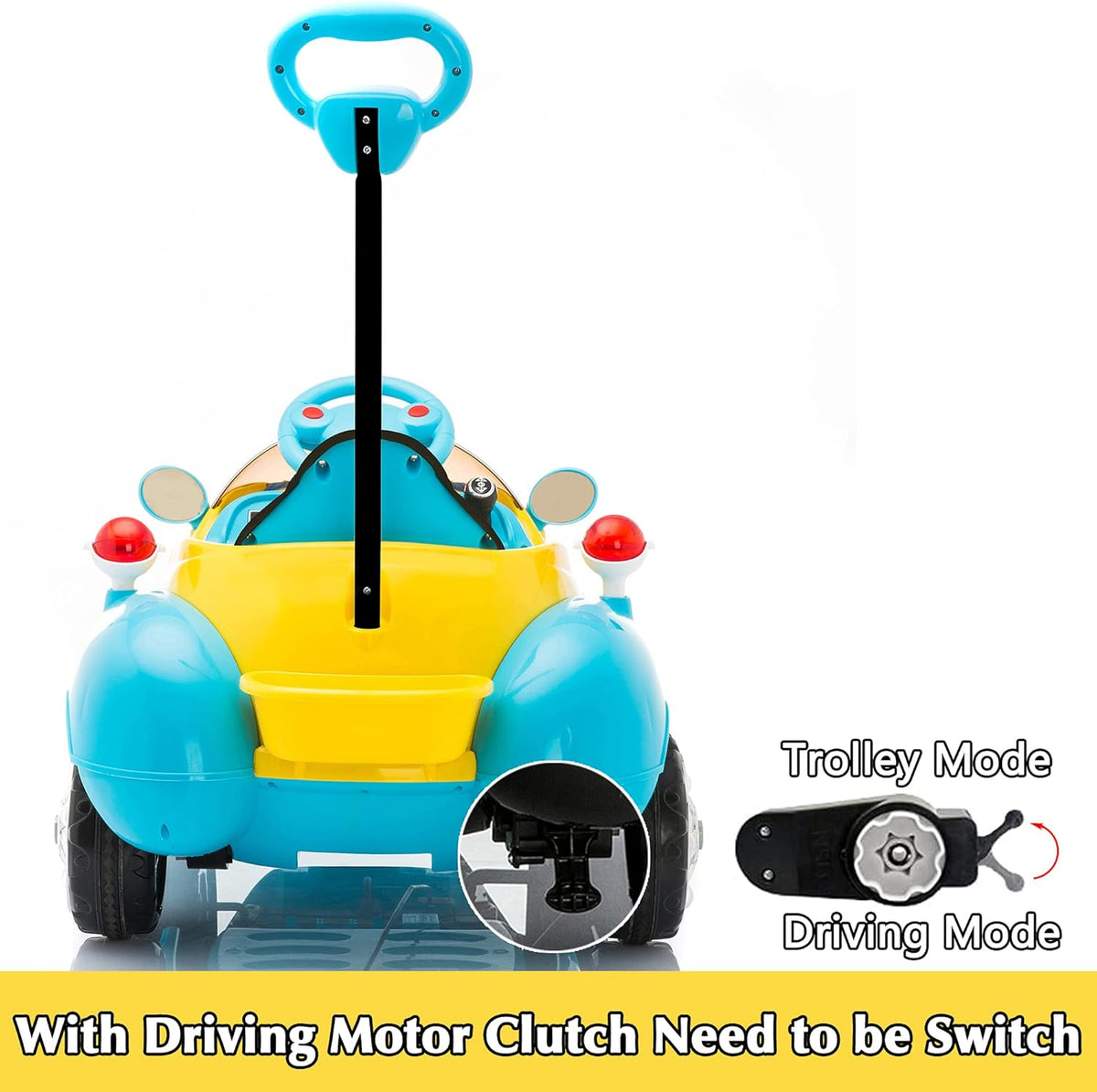 Push Car for Kids Ride On Car with Remote Control Blue & Yellow A899395
