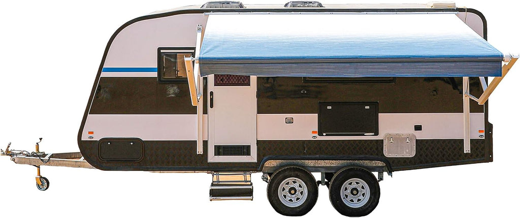 Motorized 21 x 8 Ft Gray Fade Retractable RV Awning N442