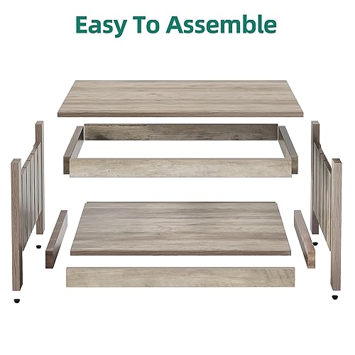 Brown Square Coffee Table with Storage Y270869