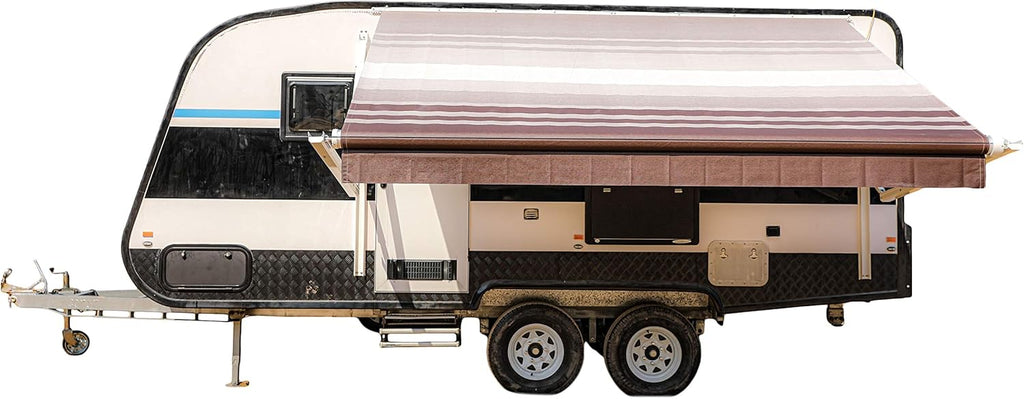 Motorized 21 x 8 Ft Gray Fade Retractable RV Awning N442