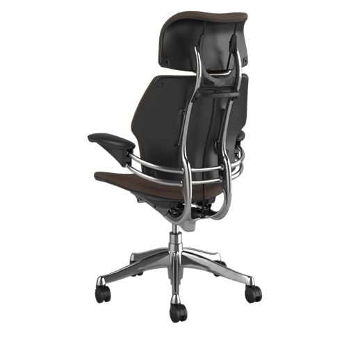 Polished Aluminum Frame Black Lotus Fabric Ergonomic Office Chair with Headrest I10916