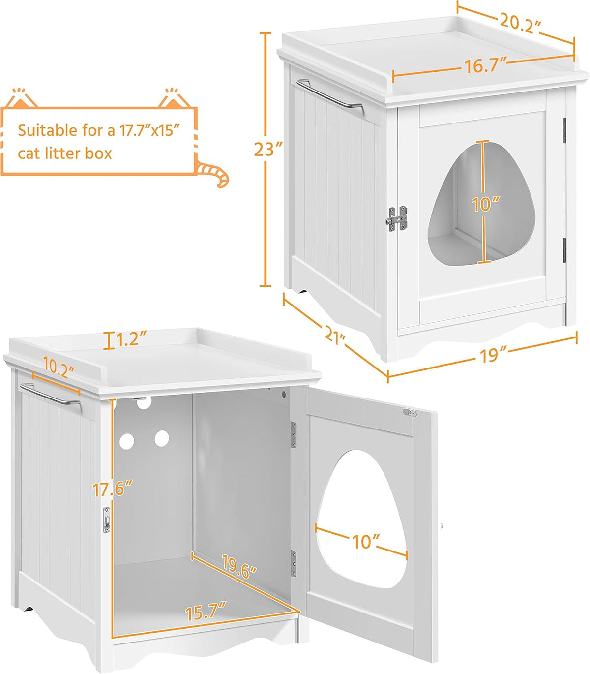 Hidden Cat Litter Box Enclosure Furniture D548