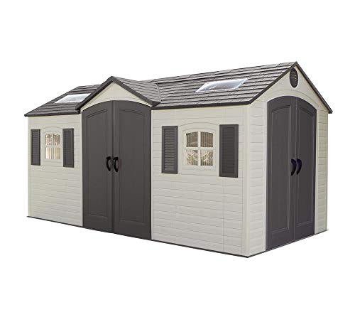 Outdoor Storage Dual Entry Shed, 15 x 8 ft, Desert Sand V9857