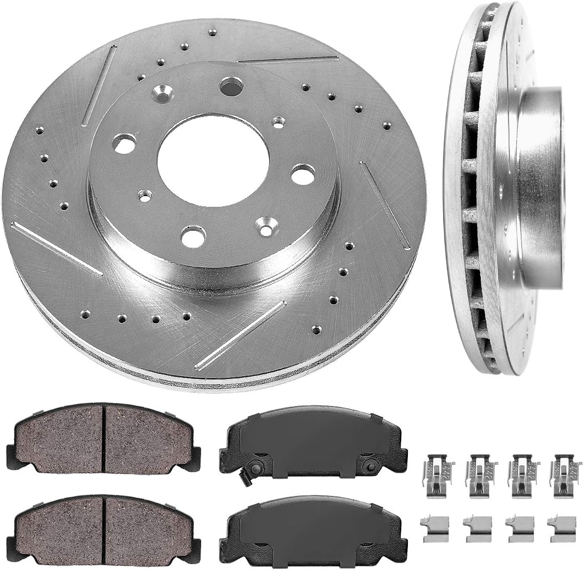 240mm 4 Lug 2 Rotors Ceramic Brake Pads Hardware X58944