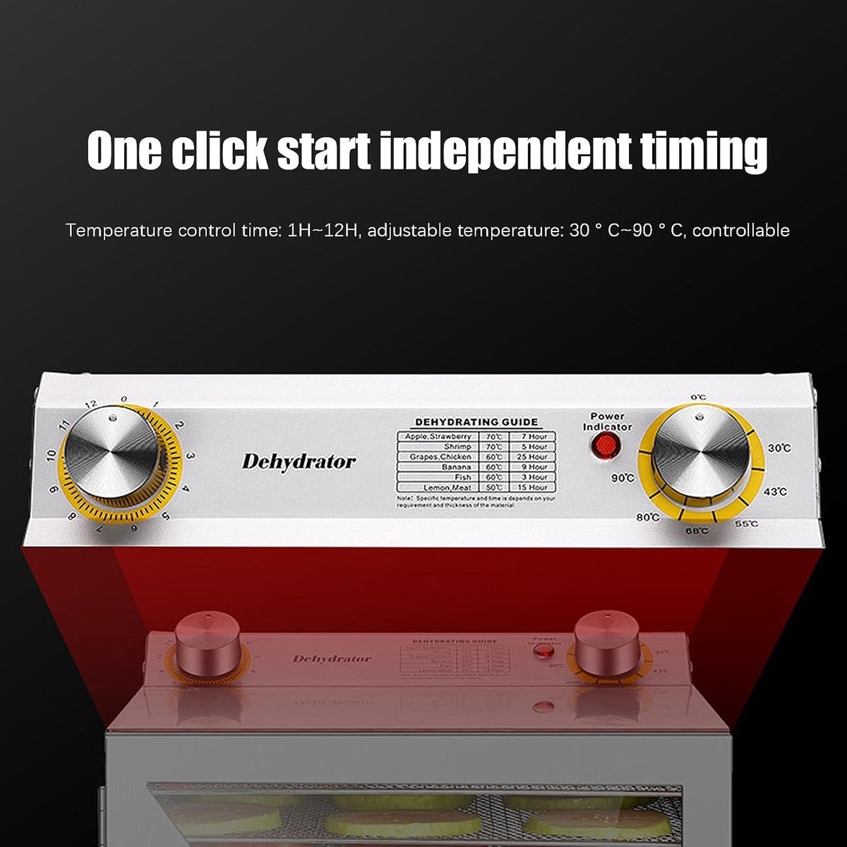 8 Stainless Steel Tray Food Dehydrator with Adjustable Temperature and Digital Timer F441