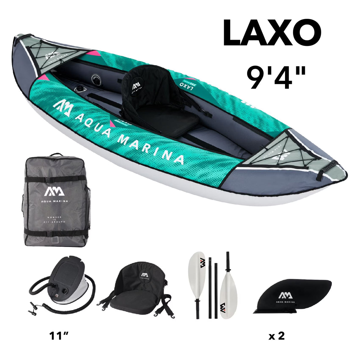 1 Person Inflatable Kayak Package with Carry Bag, Paddle, Fin, Pump & Safety Harness M3045