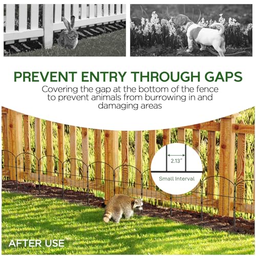 Black 10ft x 24in Rustproof Metal Garden Fence, 10 Pcs G106710