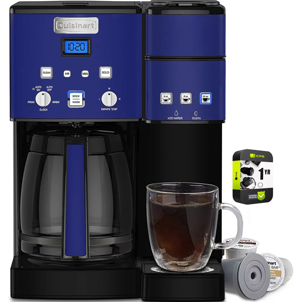 12 Cup Coffee Maker and Single-Serve Brewer Navy Bundle A4543