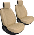 Black Leather Car Seat Covers 2Pcs U271026