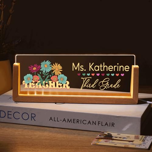 Teacher Desk Name Acrylic LED Light P5979