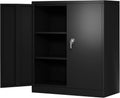 Black Locking Metal Storage Cabinet with Adjustable Shelves, W36'' x D18'' x H41.6'' P4973