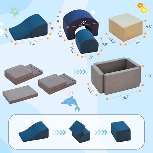 7 Pieces Soft Foam Climbing Blocks PlaySet G676648