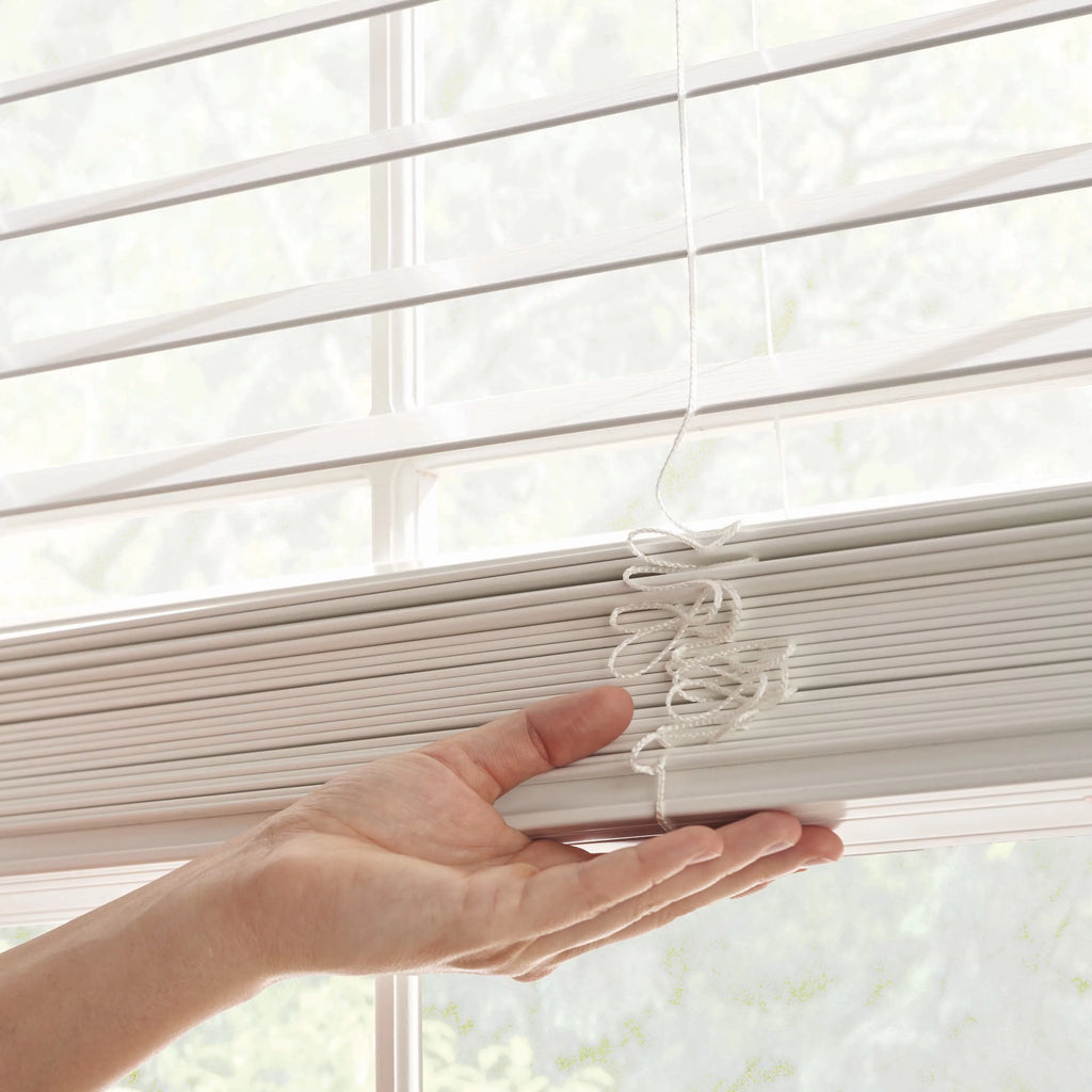 2-inch Cordless Faux Wood Horizontal Window Blinds, White, 34X64 F529748