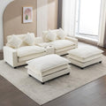 Beige Sectional Sofa with 2 Removable Ottoman K18265