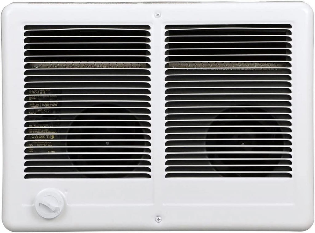 White Twin Electric Wall Heater with Thermostat S78148