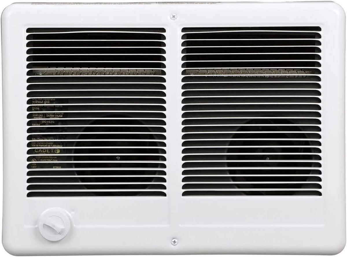 White Twin Electric Wall Heater with Thermostat S78148
