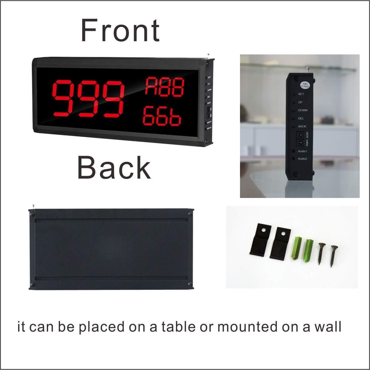 Wireless Calling System Number Keypad Caller and 3 Number Display Host T5091